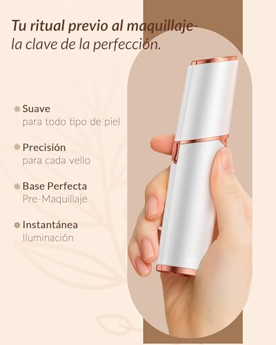 Miniatura 7 de Depiladora Facial Mujer Eléctrica Recargable: Depilador Facial Sin Dolor Portátil Con Luz Led- Para Labio Barbilla Bigote- Preciso Y Fácil De Usar- Recargable Usb Blanco