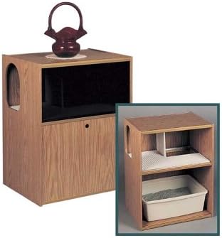 Purr-FECT Privy Upright Light Oak Melamine Litter Containment System