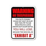 Honey Dew Gifts, Warning No Trespassing You Quite Possibly Could Get Shot, 9 Inch by 12 Inch, Trespassers Will Be Shot Sign, Metal No Trespassing Signs, Warning Sign, HDG-1305
