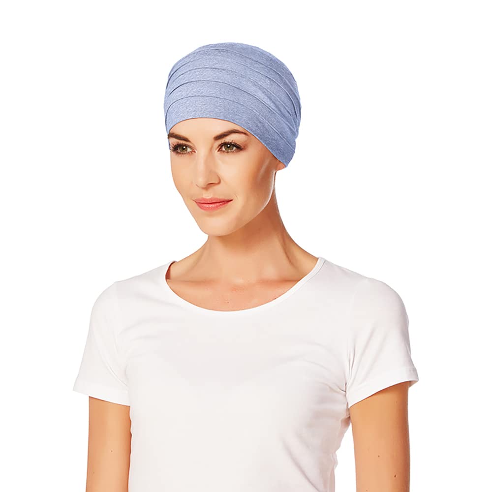 Christine Headwear Women's Soft Bamboo Yoga Turban, Light Blue Melange, One Size