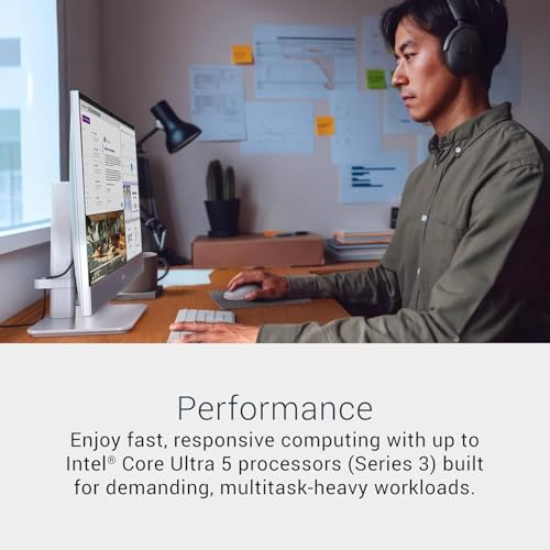 Image of Dell 27 All-in-One Desktop Computer, Intel Ultra 7 355 8-Core AI Processor, 23.8 inch FHD WVA Anti-Glare Display, Wi-Fi 7, Bluetooth 6.0, Windows 11 Pro for Business (64GB RAM | 2TB SSD)