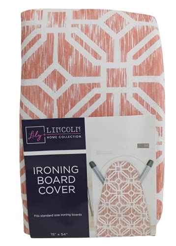 Dependable Industries Inc. Essentials Printed Ironing Board Cover And Pad 15" X 54" Standard Size Ironing Board (Peach) #TOP26