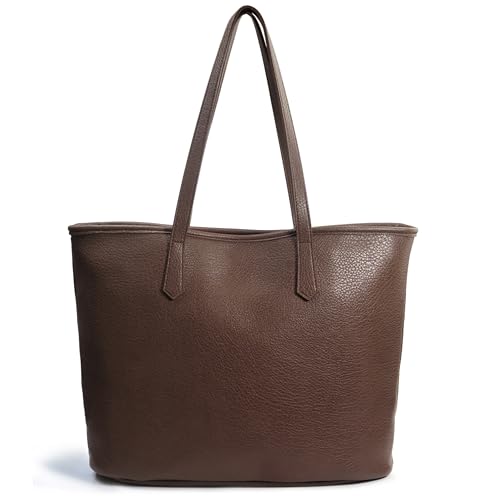Soft Vegan Leather Zipper Tote