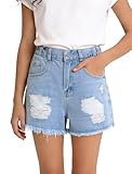 oyyniis Teen Girls Boyfriend Jean Shorts Distressed Raw Hem Summer Cute Tween Girl Denim Shorts with Pockets Size 10-12