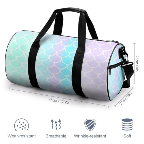 Sac de sport gym violet et écailles de poisson pour randonnée - 2
