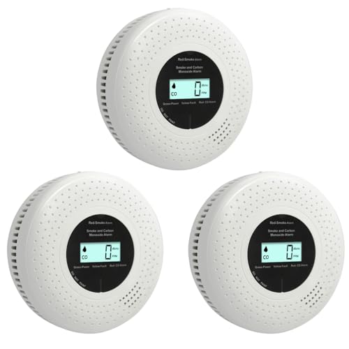 GiiHoo Rauch- und Kohlenmonoxid-Melder mit LCD-Display & Batteriebetrieb, Kombi-Alarm für Rauch und CO zur häuslichen Sicherheit EN 14604 & EN 50291 Zertifiziert, 10 Jahre Sensorlebensdauer