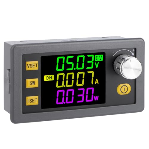 DROK Adjustable Voltage Regulator, 6v-36v to 0-36v 120W 6A Buck Boost Converter Wide Angle Color Screen LCD Display for Golf Cart, Solar Panel