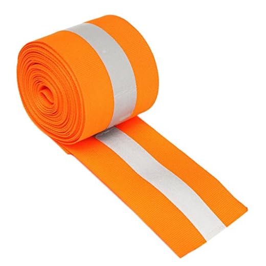Amagogo Silver reflekterande tejp säkerhetsremsor gör-det-själv på lime synth tyg sömnad 3 meter/rulle – orange