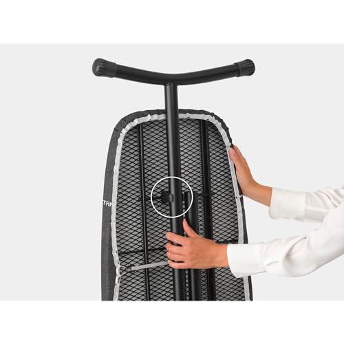 Brabantia Size D Ironing Board (53 x 18in) Heat Resistant Parking Zone, Black Frame, Non-Slip Feet, Suitable for Sit Down Ironing (Denim Black)