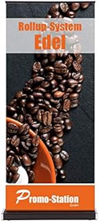 Roll Up Edel | Rollup Display ohne Banner, ohne Druck | einseitiges Alu Roll-Up, Silber eloxiert | inkl. Tragetasche | Rollup Banner Bannerdisplay Werbebanner Aufsteller für Werbung (100cm Breite)