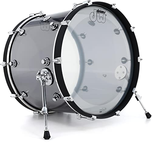 DW Design Series Acrylic Bass Drum - 16 x 22-inch - Smoke Glass
