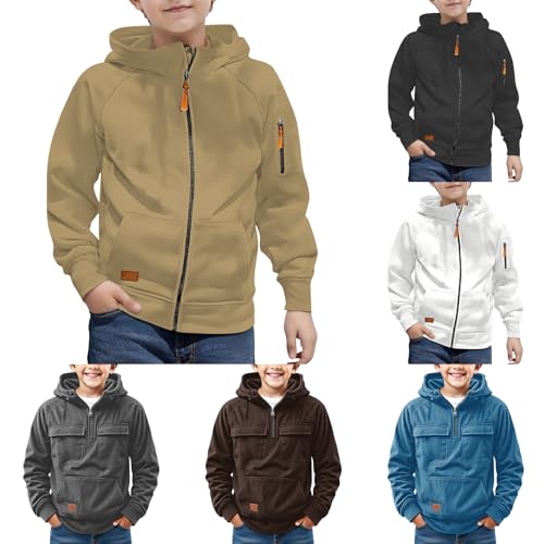 Boys Hoodie,Cozy Soft Zip Up Hoodies Sweatshirt Pullover Jacket with Pockets for Kids Clothes