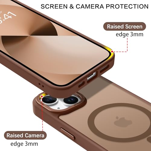 Image of BENTOBEN Magnetic for iPhone 13 Case & iPhone 14 Case [Compatible with Magsafe] Translucent Matte Phone Case iPhone 13 /14 Slim Shockproof Women Men Protective Cover for iPhone 13 /14 6.1 inch, Bronze