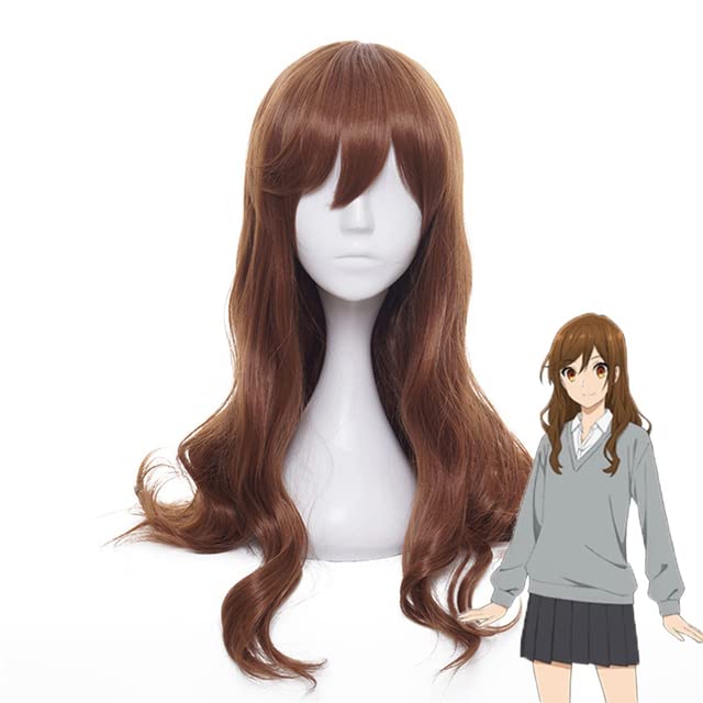 Peluca de cosplay Hori Kyouko Cosplay peluca Anime Hori-san a Miyamura-kun largo pelo sintético marrón carnaval fiesta de Halloween juego de rol