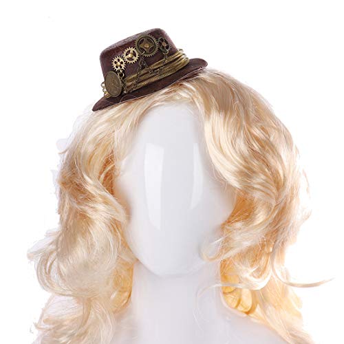 Steampunk Mini Top Hat Gothic Antique Head Gear Neo Edwardian Hair Clip Tiny Bowler Victorian Costume Accessores (Type A) #TOP1