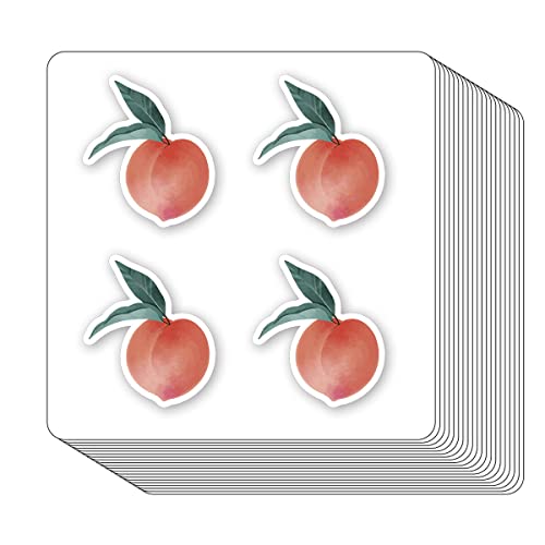 Peach Fruit Stickers 1in for Scrapbooking, Arts, Craft, Kids DIY, Journals 80-Pack