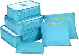 Coolzon Packing Cubes for Suitcases Organiser Bags Luggage Organiser Set Travel Cubes Laundry Bags for Backpack Clothes Shoes, Pack of 6, Grey