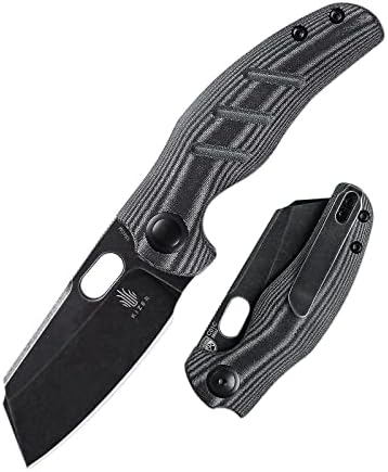 Kizer C01c(Mini) Folding Knife Black Micarta Handle 154CM Steel EDC Knife, Thumb Hole Opener Pocket Knives V3488C6