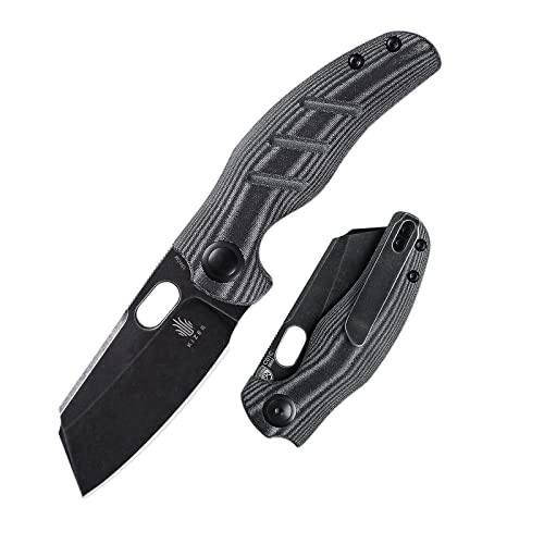 Kizer C01c(Mini) Folding Knife Black Micarta Handle 154CM Steel EDC Knife, Thumb Hole Opener Pocket Knives V3488C6