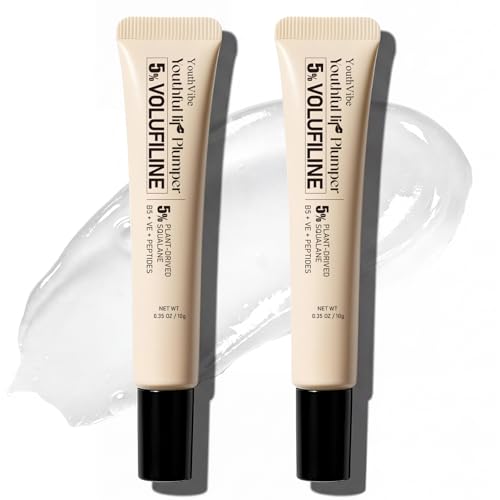 YouthVibe 5% Volufiline Lip Plumper, Nourishing & Anti Aging Over Time with Squalane, Shea Butter, Collagen, Peptide & PDRN - No Burning, No Tingling for Gentle Daily Plumping