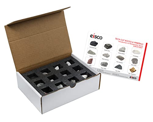 Image of EISCO 12 Piece Introduction to Metamorphic Rocks Kit - Includes 1 inch Specimens - Great for Geology Classrooms & Basic Field Testing Labs - Tech Cut Rocks