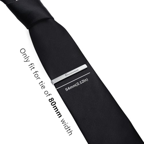 HONEY BEAR Mens Wedding Marriage Tie Clip Bar Normal Size Gift 5.4cm Silver3