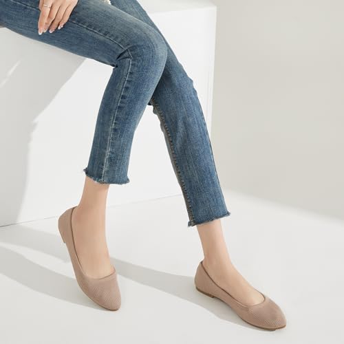 Image of BABUDOG Women's Mesh Flats Shoes Pointed-Toe Dress Shoes for Women Black Flats Comfortable Memory Foam Flats