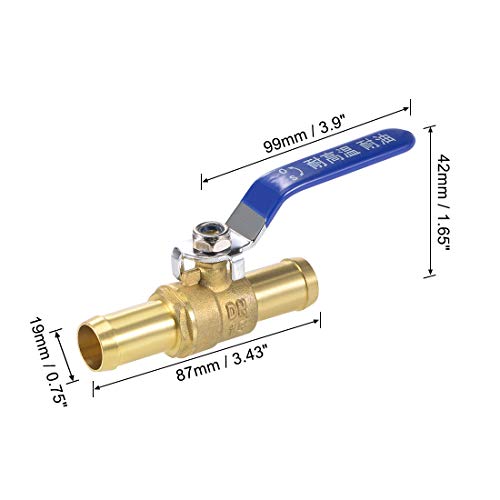 Válvula de bola de latón de 19 mm para manguera con mando de control de 90 grados 3