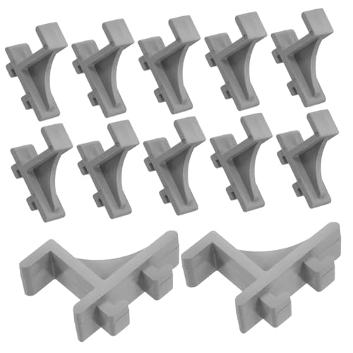 Parliky 12 piezas Clips Estante Plástico para Congelador y Frigorífico Soporte Duradero Fácil Instalación Accesorios para Balda Nevera