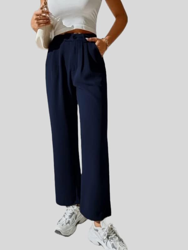 Image of Elendra Women Cotton - Trousers Pant Wide Leg