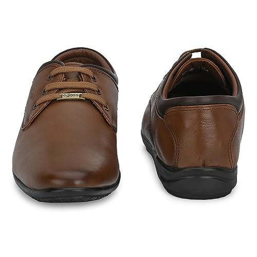 Image of egoss Lace-Up Casual Shoes for Men | Genuine Leather | Premium Comfort | Stylish Footwear for Office, Party & Wedding Occasions