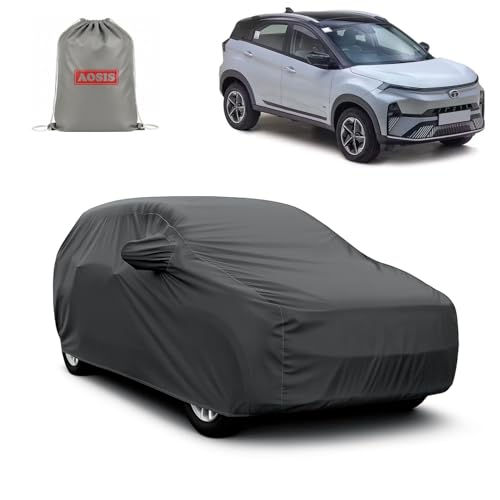 Image of AOSIS 'Waterproof' Car Cover Compatible with Tata Nexon /Smart /Pure /Creative /Fearless /Nexon Ev 300 GSM Uly Coated Thick Fabric 4X4, Adjustable Belt Buckle, Elastic Grip
