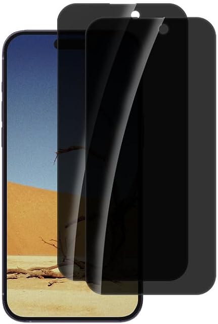 Rcokas [2 sztuki] Folia ochronna Anti-Spy iPhone 14 Pro Max do szkła pancernego Anti-Spy iPhone 14 Pro Max 5G, ochrona prywatności, twardość 9H, odporna na zarysowania HD, folia ze szkła pancernego do