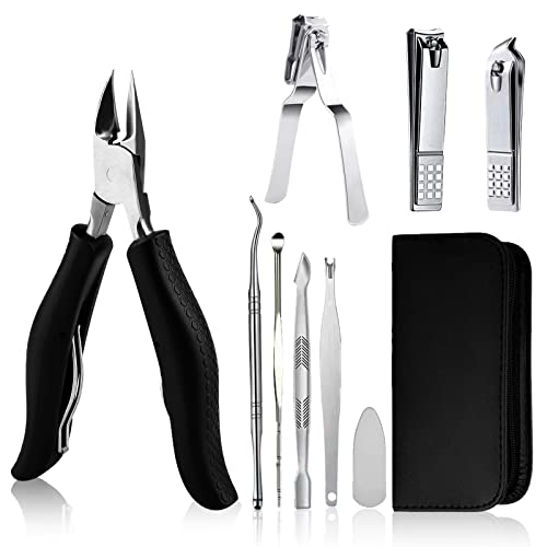 Profi Fußnagel Nagelknipser Set, Nagelschere Fussnägel, Super Scharf Nagelzange, Edelstahl Pediküre Knipser Zehennagelschneider für Starke Fußnägel, für Dicken & Eingewachsenen Harten Fußnägel Cover