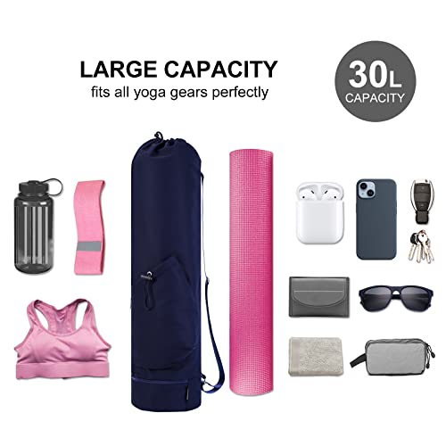 image for sportsnew Yoga Mat Bag with Water Bottle Pocket and Bottom Wet Pocket,