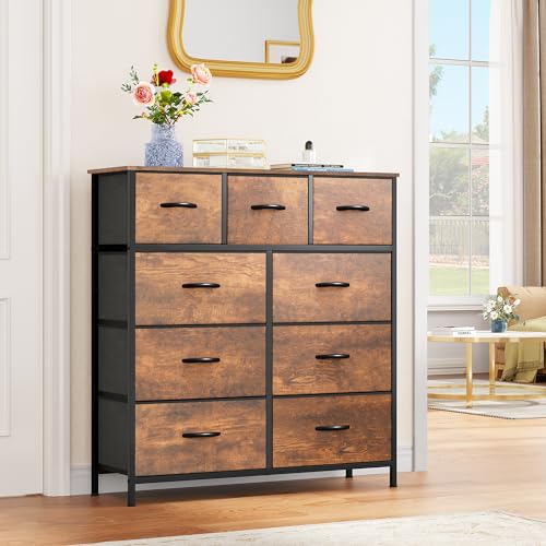 image for DWVO Dresser with 9 Drawers - Fabric Storage Tower, Organizer Unit for