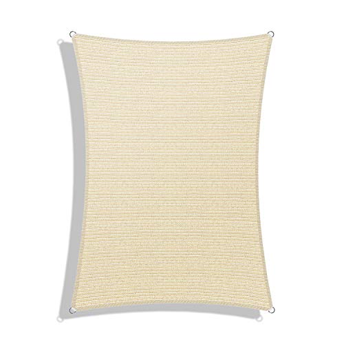 Windscreen4Less 16' X 20' Sun Shade Sail Rectangle Uv Block Canopy Perfect For Patio Backyard Porch Pergola Pool Deck Lawn Garden Beige #TOP7
