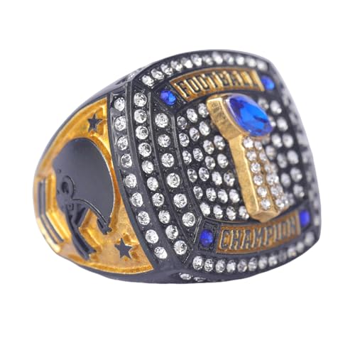 Image of 12 pcs Pack FFT02 6 Styles Football Championship Trophy Ring Champion and Finalist Awards Finger Size 9