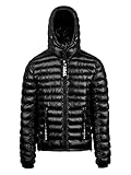 trueprodigy Casual Herren Marken Daunenjacke Parka Kunstfell Herrenjacke Kapuze Anorak Sportlich Slim Fit Winterjacke Männer, Farben:Schwarz, Größe:L