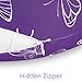 Nursing Pillow Cover, Breastfeeding Pillow Cover for Baby Girls Boys, Soft Stretchy Nursing Pillowcase for Infant Newborn, Removable Slipcover for Nursing Pillows, Purple Butterfly(Only Cover)