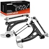 A-Premium Set of 6, Front Lower Control Arm with Ball Joint, Sway Bar Link, Inner Outer Tie Rod End, Compatible with Volkswagen Jetta 06-14, Eos 07-14, Golf 10-14, GTI 07-13, R32 08 & Audi A3 06-09
