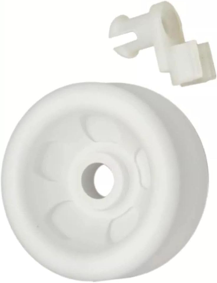 A single Samoser dishwasher roller wheel and a separate axle piece