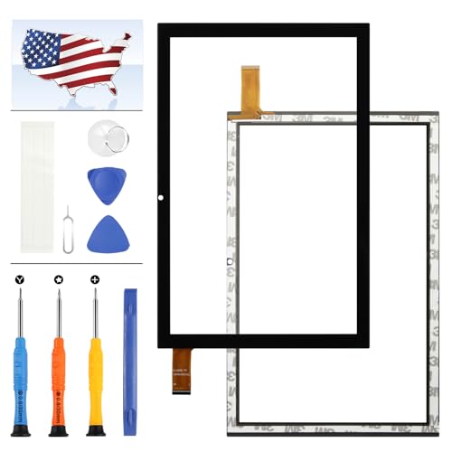 Screen for Sky Devices Pad 10 Max 10.1" Touch Screen Replacement for Sky PX101D18A011 45pin Front Glass Touch Panel Digitizer Repair Kit with Tools(156mm*238mm)(Camera on The Left)