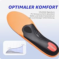 VALSOLE Orthopädische Einlegesohlen, Plantar Fasciitis Hohe Arch Support Schuheinlagen, Für Fersensporn,Plattfuß, Fußschmerz, Komfort Herren & Damen Einlegesohlen(Orange, 43-44 EU 28cm) – Ansicht 5