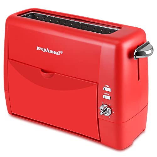 prepAmeal Long Slot Toaster 2 Slice Toaster with 6 Shade Settings, Bagel/Cancel, Extra Wide Slots, Removable Crumb Tray, for Bagels, Waffles, Breads, Puff Pastry, Snacks (2-Slice, Red) by prepAmeal - Image 9