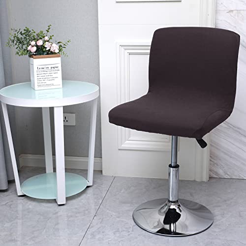 Image of WOMACO Bar Stool Cover with Back Printed Dining Room Square Swivel Barstool Chair Seat Cushion Slipcover for Counter Height Mid Low Back Chair Protector (2, Coffee)