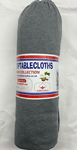 Jersey Fitted Sheets, 100% Finest Cotton, soft, Non-Iron, Wrinkle resistant  for Mattresses up to 30cm (Junior 70x170 cm +15, Grey)