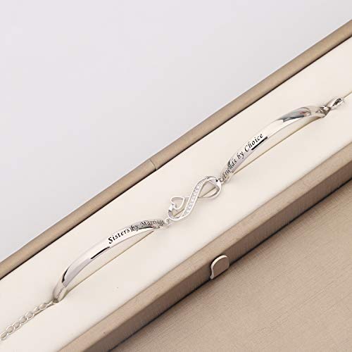 CENWA Sisters by Marriage Friends by Choice Bracelet Best Sisters in Law Gift Maid of Honor Gift Wedding Bracelet Gifts for3