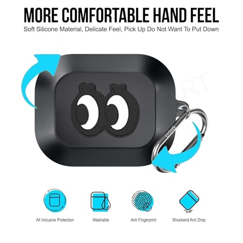Image of Soft Silicone Case Cover Compatible for Realme Buds Air 8 (Black Eye)