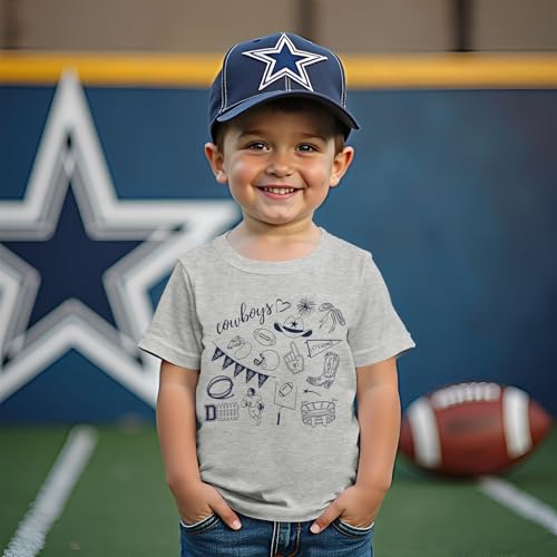 Football Shirts for Toddler Boy Girl Cowboy Game Day T-Shirt Kids Football Team Fans Tee Cute Doodle Short Sleeve Tops3
